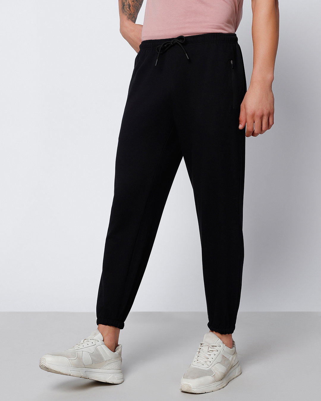 Shop Men's Black Joggers-Back
