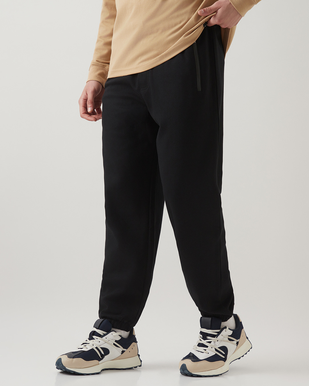 Shop Men's Black Oversized Joggers-Back