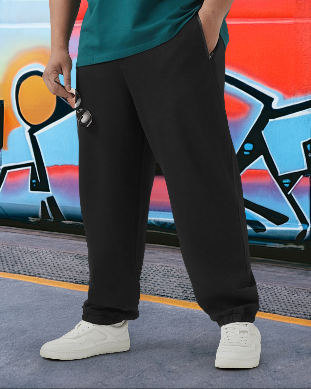 Men's Full Size Pocketed Loose Fit Joggers Plus Size