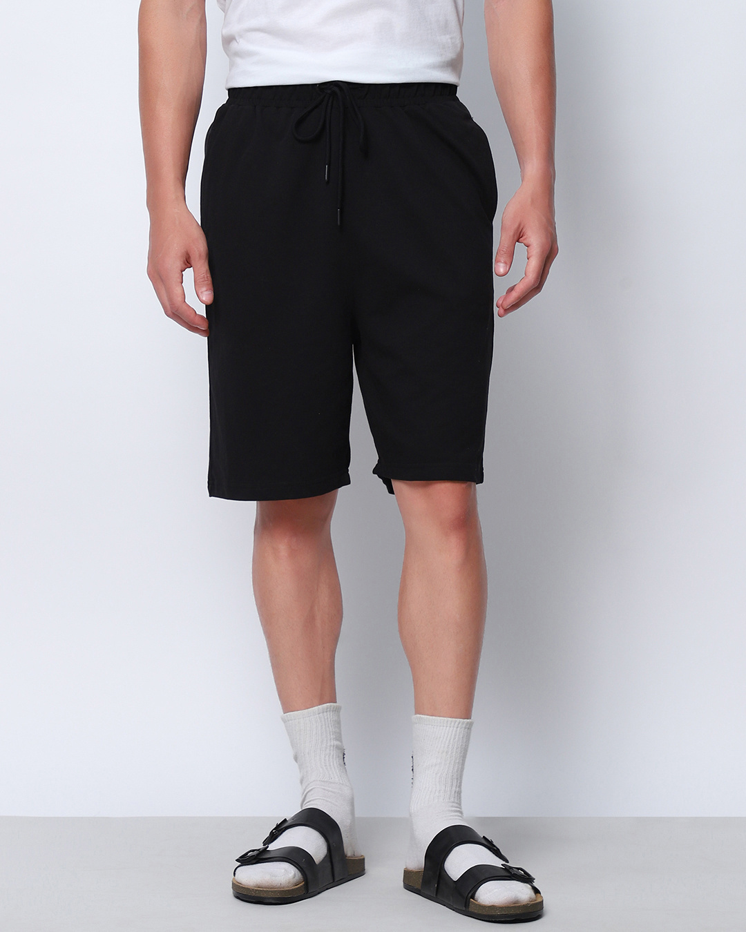Shop Men's Black Oversized Shorts-Back