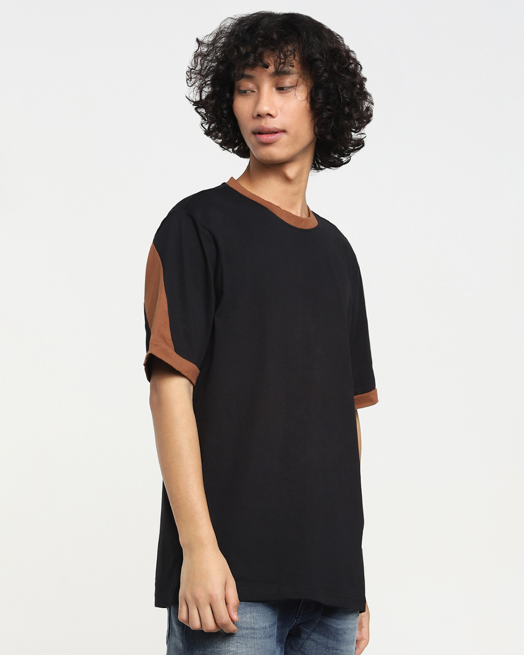 Shop Men's Black Oversized T-shirt-Back