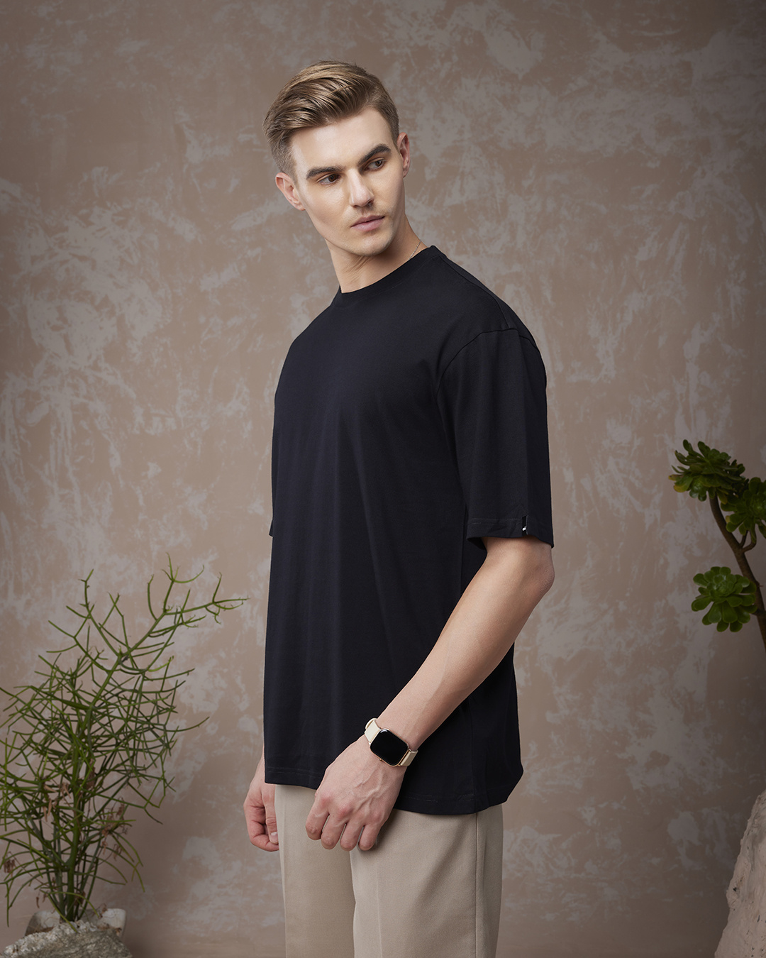 Shop Men's Black Oversized T-shirt-Back