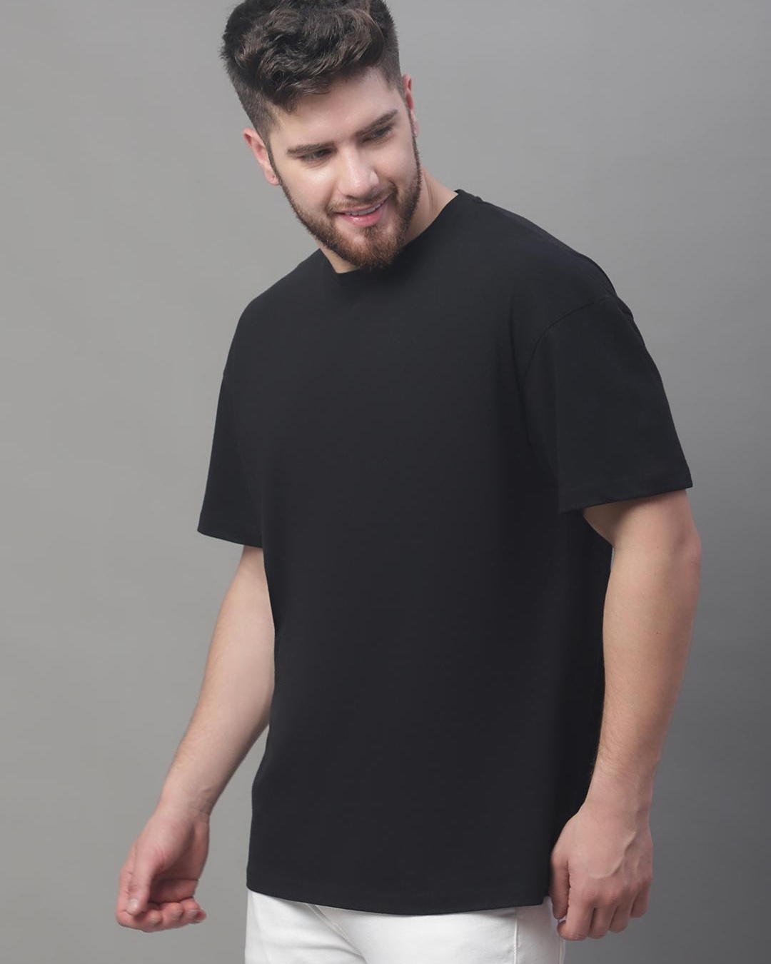 Buy Mens Black Super Loose Fit T Shirt Online At Bewakoof 6185