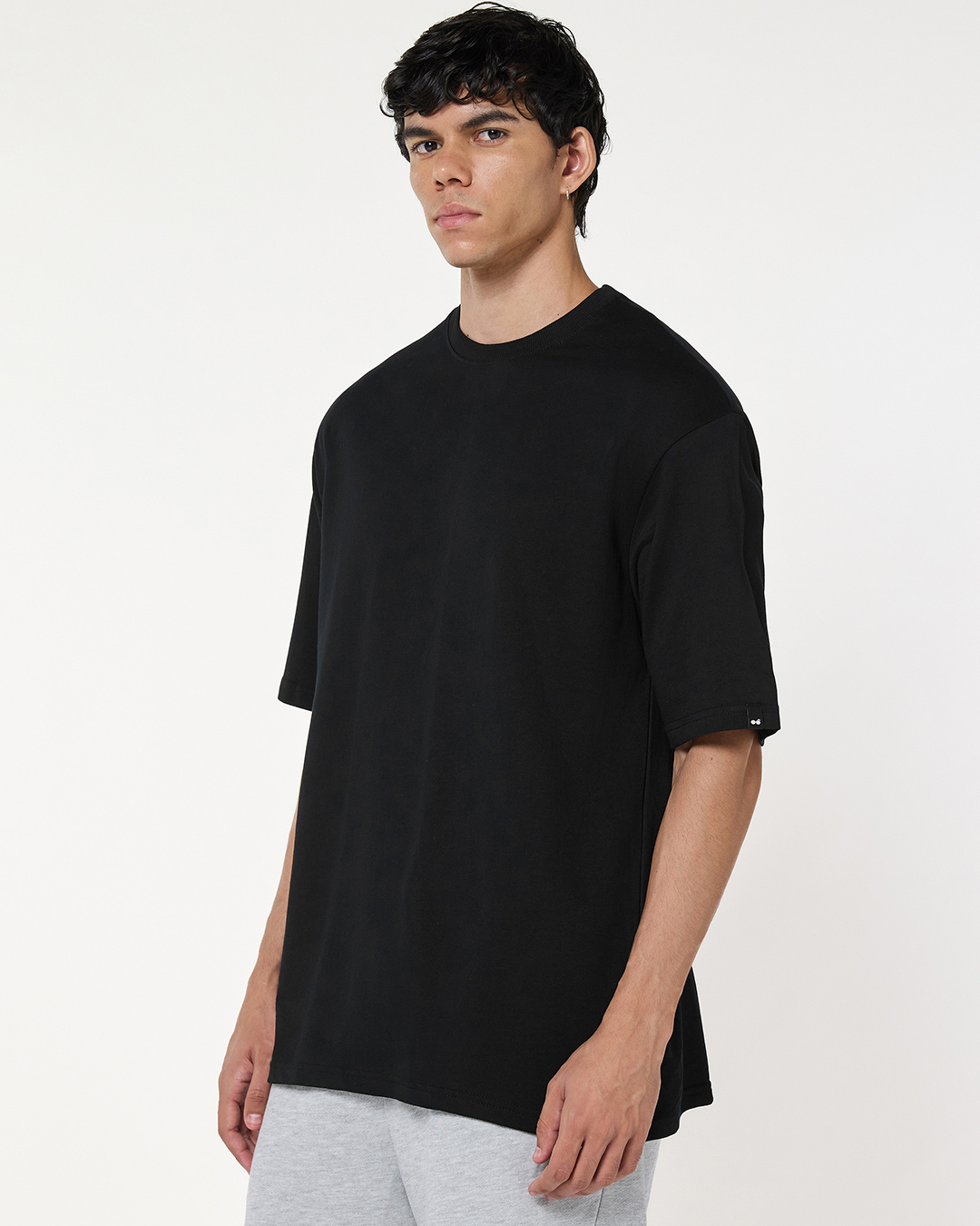 Shop Men's Black Oversized T-shirt-Back