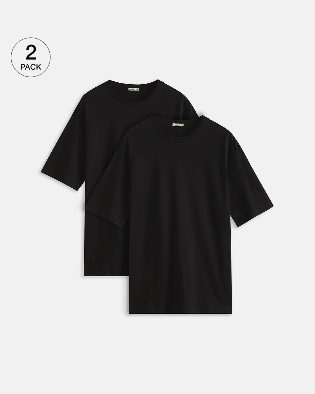 Buy Pack of 2 Men's Black Oversized Tshirt Online at Bewakoof