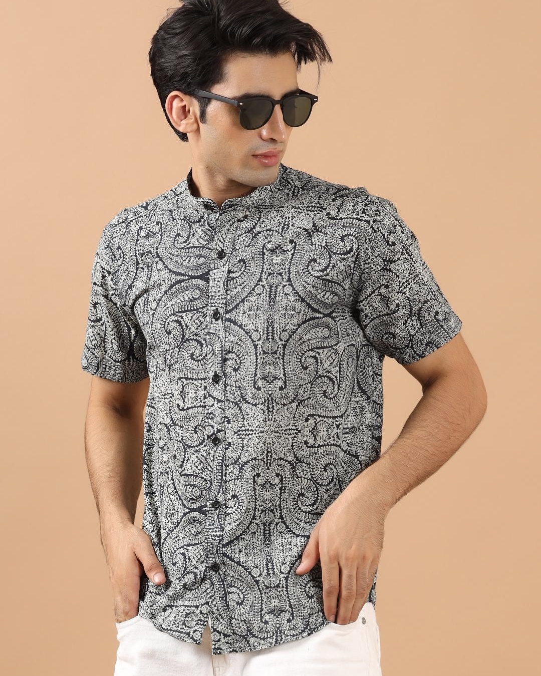 Shop Men's Black Paisley Printed Shirt-Back