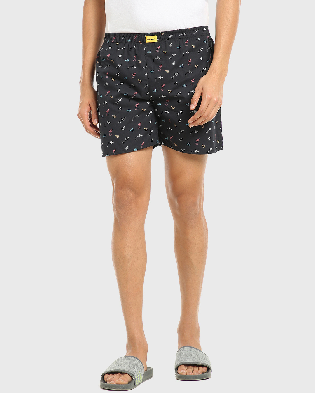 Shop Men's Black Paperplanes All Over Printed Boxers-Back