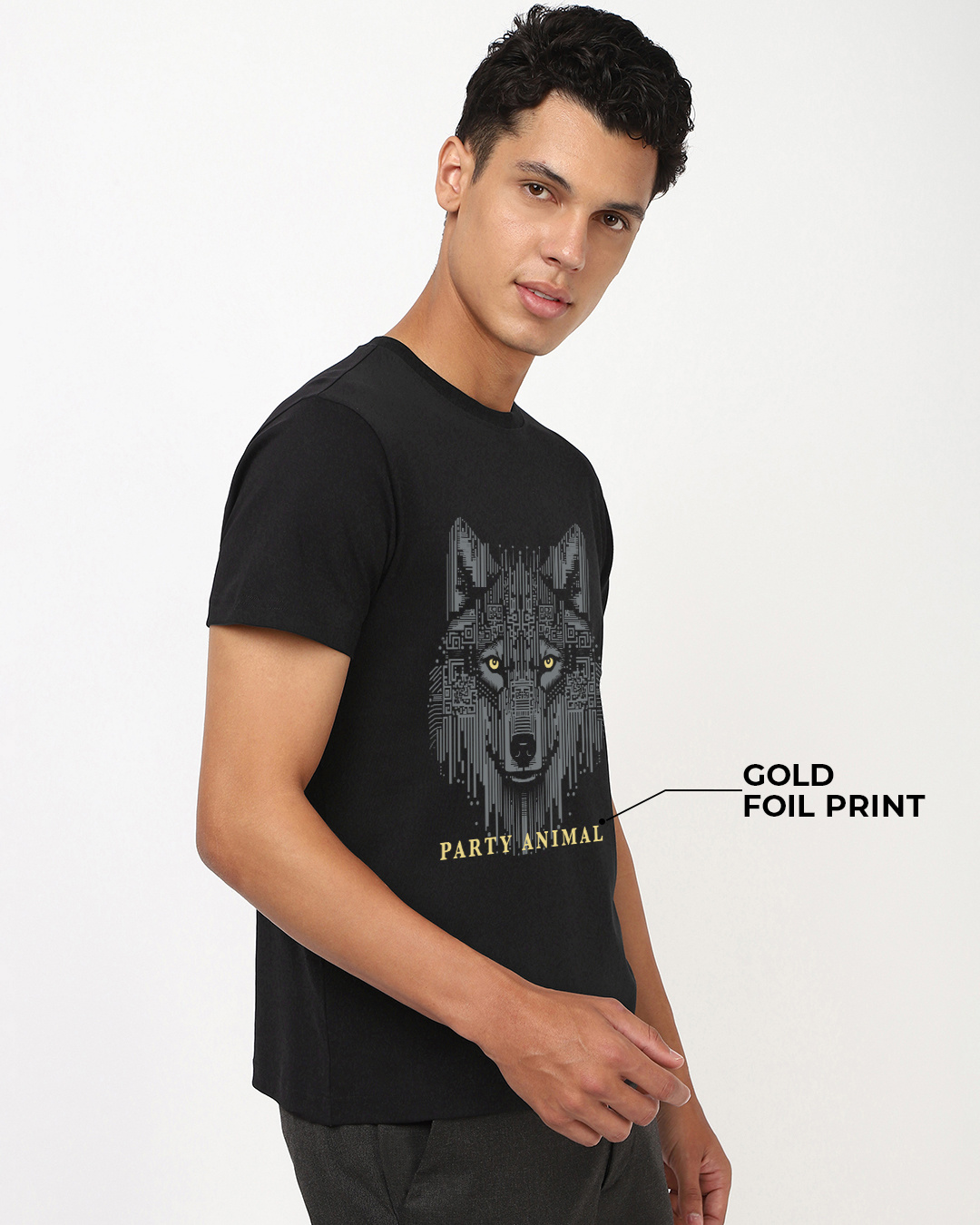 Shop Men's Black Party Animal Graphic Printed T-shirt-Back
