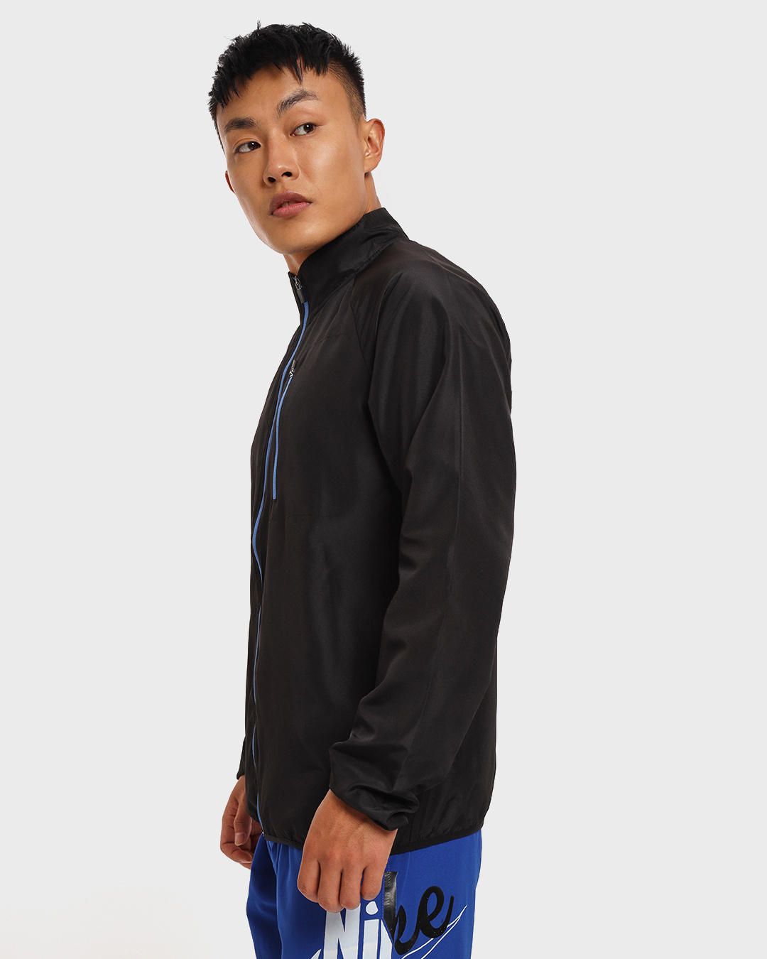Shop Men's Black Performance Relaxed Fit Jacket-Back