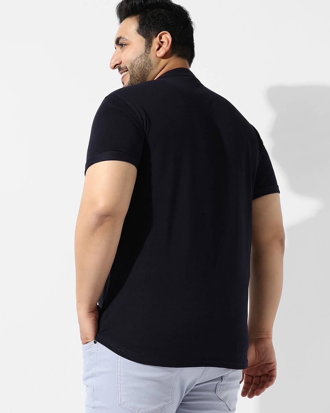 Shop Men's Black Plus Size Shirt-Back
