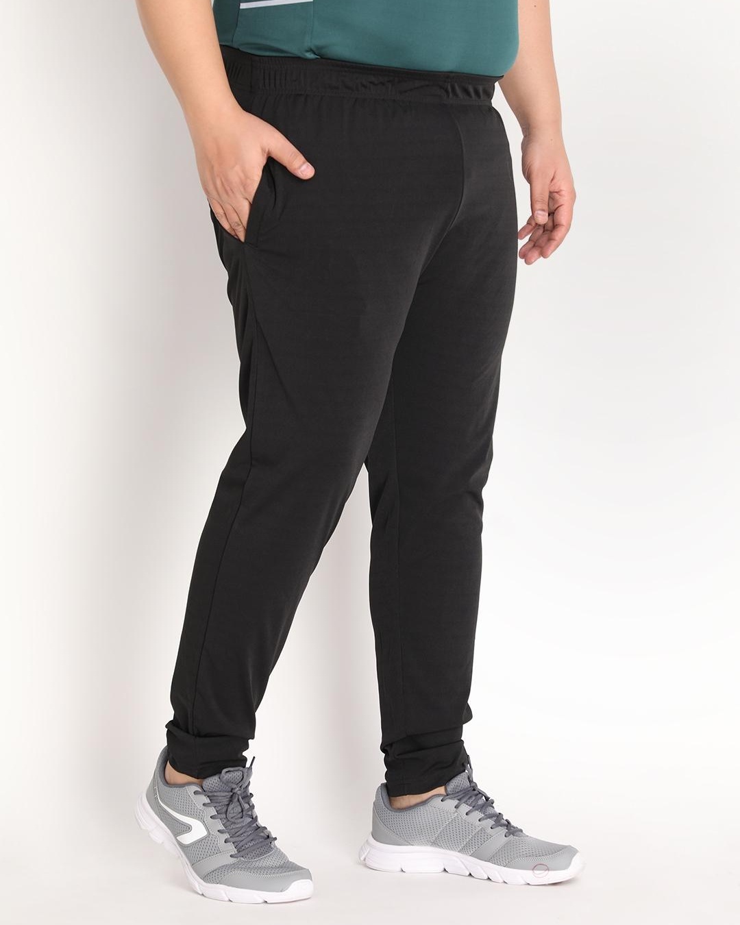 Shop Men's Black Plus Size Track Pants-Back