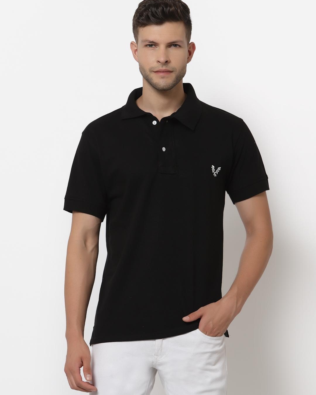 Buy Men's Black Polo T-shirt for Men Black Online at Bewakoof
