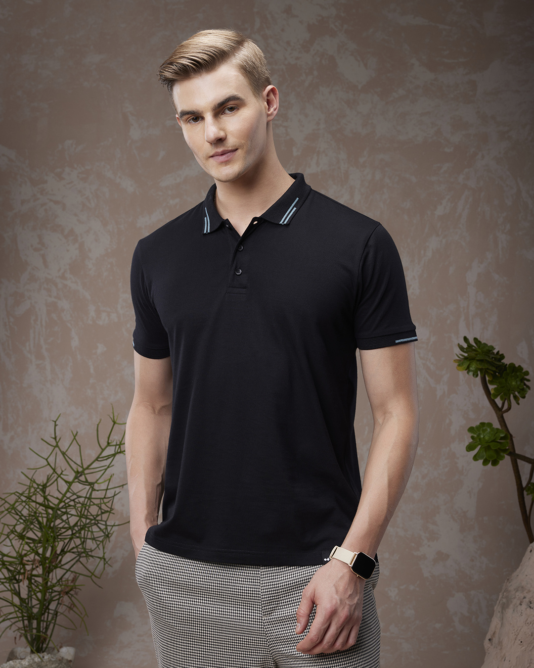 Buy Men's Black Polo Tshirt Online at Bewakoof