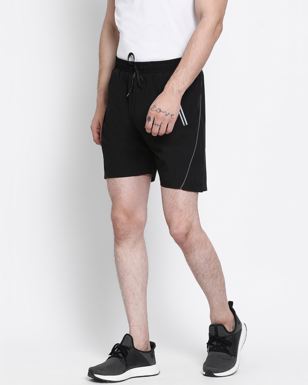 Shop Men's Black Polyester Shorts-Back