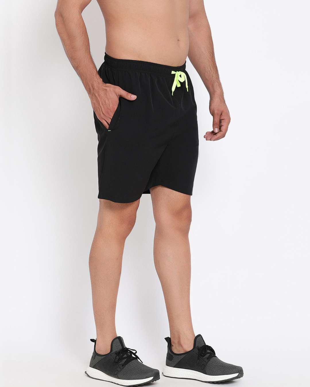 Shop Men's Black Polyester Shorts-Back