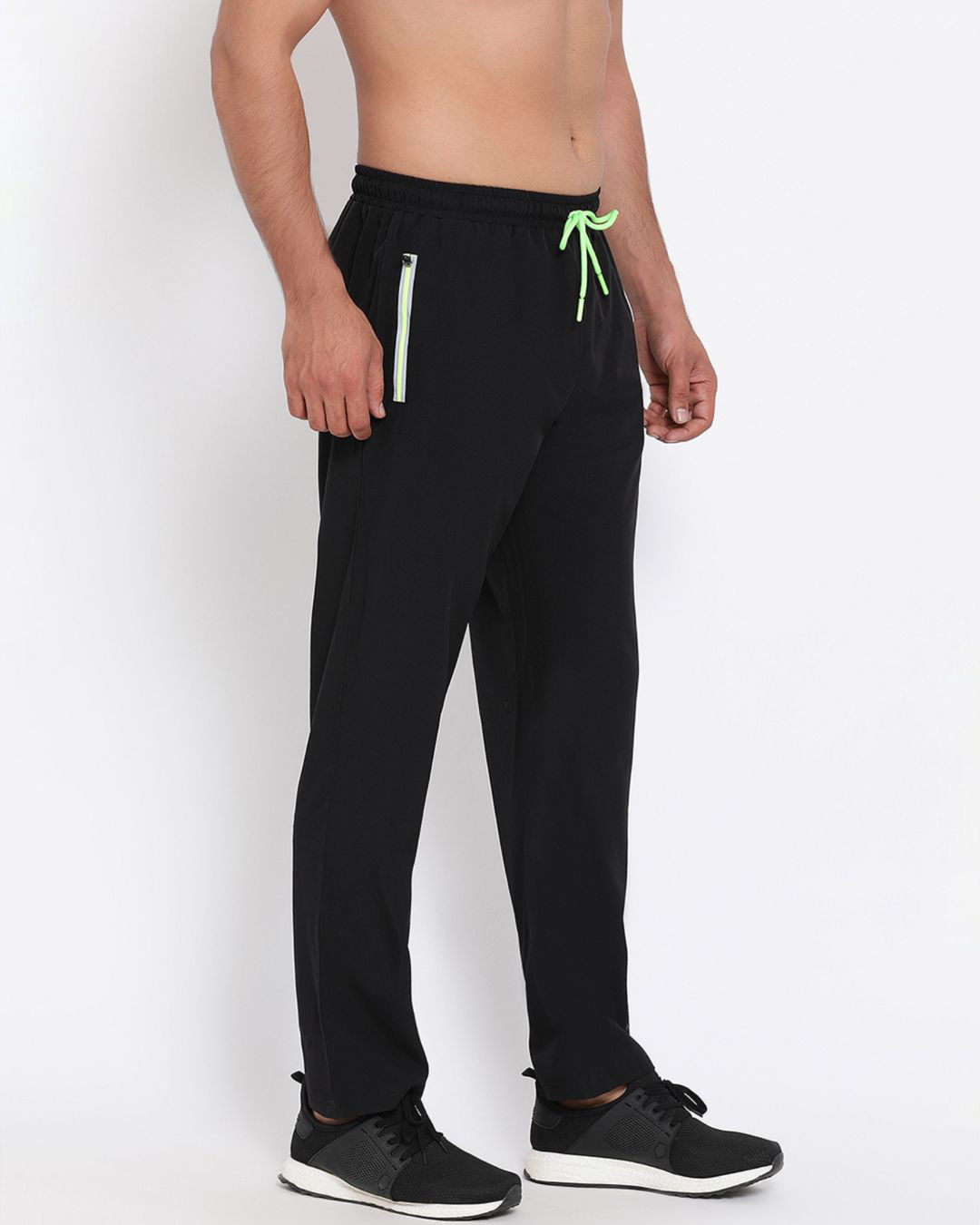 Shop Men's Black Polyester Track Pants-Back