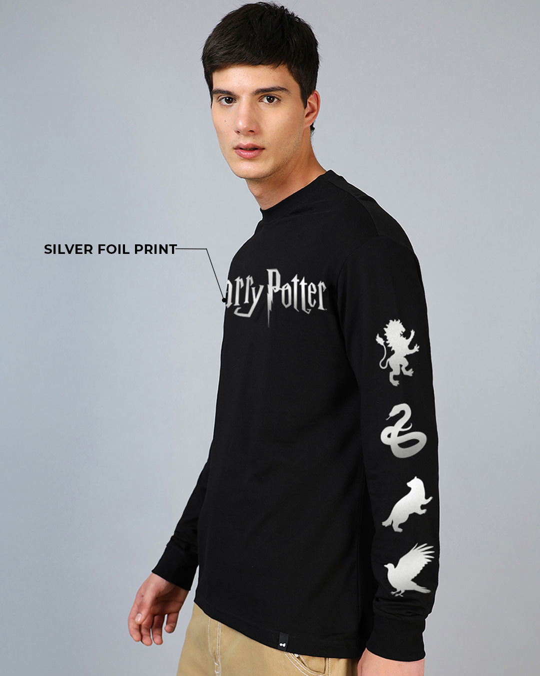 Shop Men's Black Potter Graphic Printed Oversized T-shirt-Back