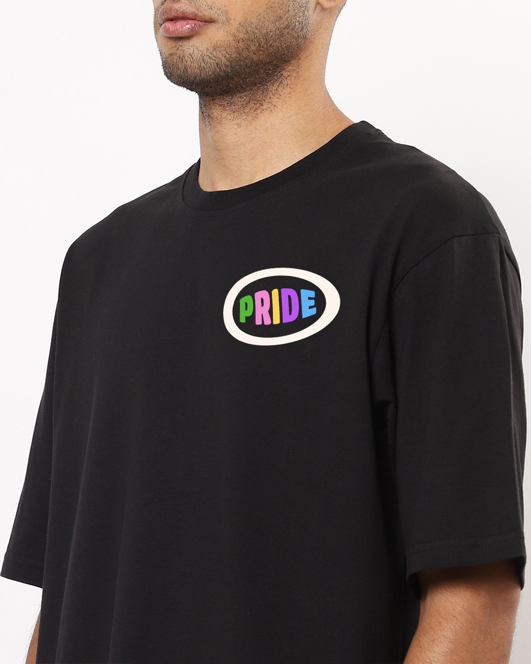 Shop Men's Black Pride Graphic Printed Oversized T-shirt-Back
