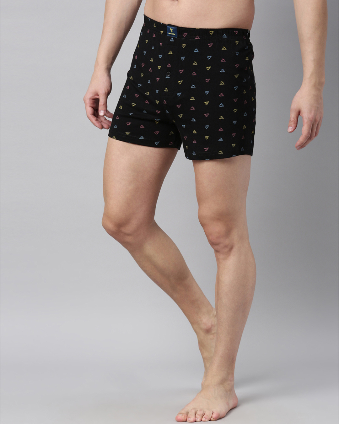 Shop Men's Black Printed Pure Cotton Boxer-Back