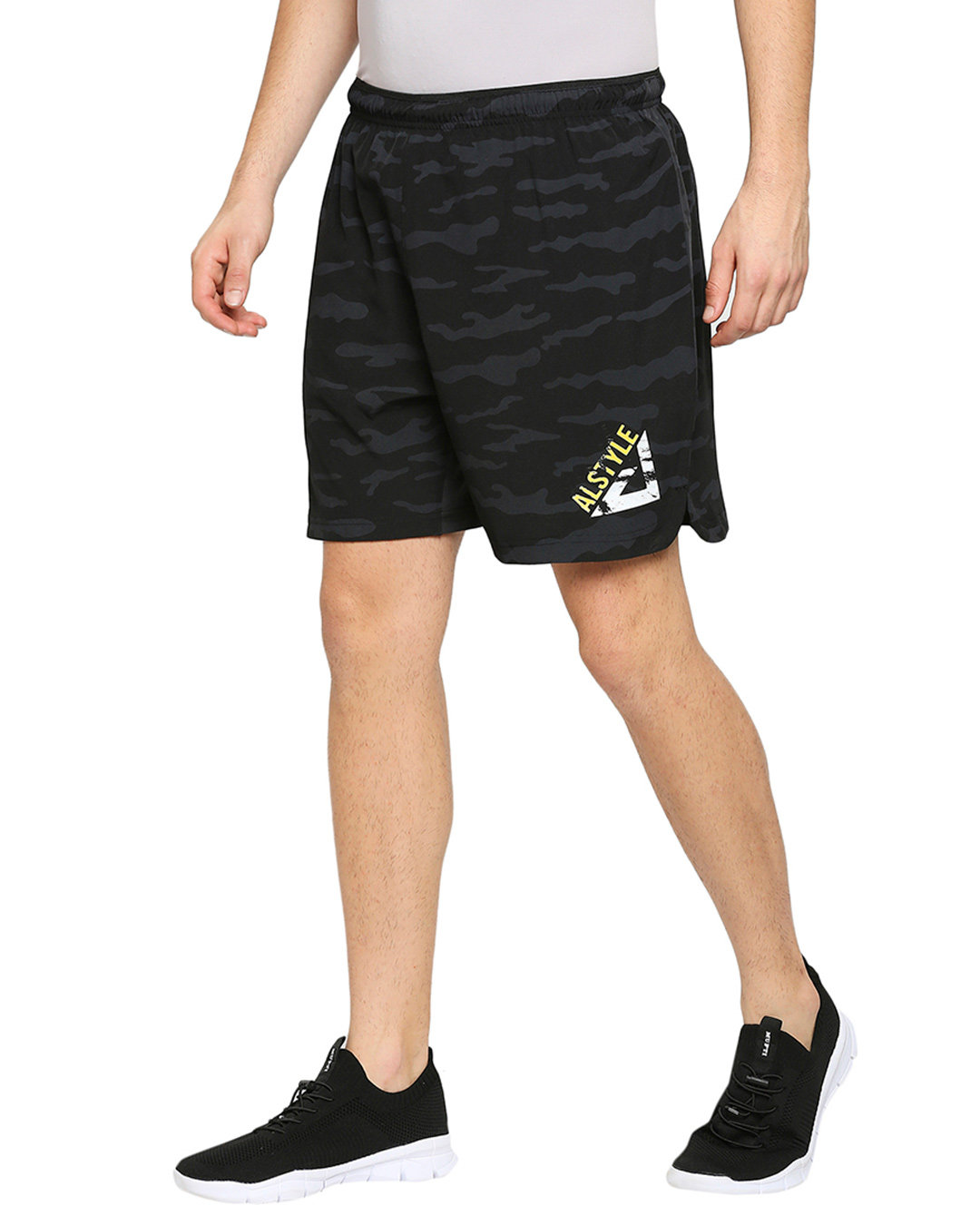 Shop Men's Black Printed Regular Shorts-Back