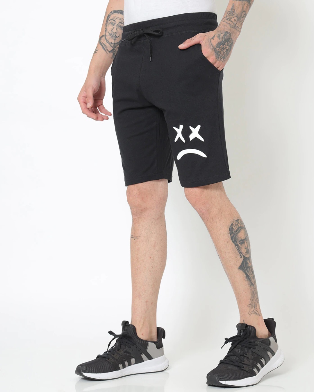 Buy Mens Black Printed Shorts For Men Black Online At Bewakoof