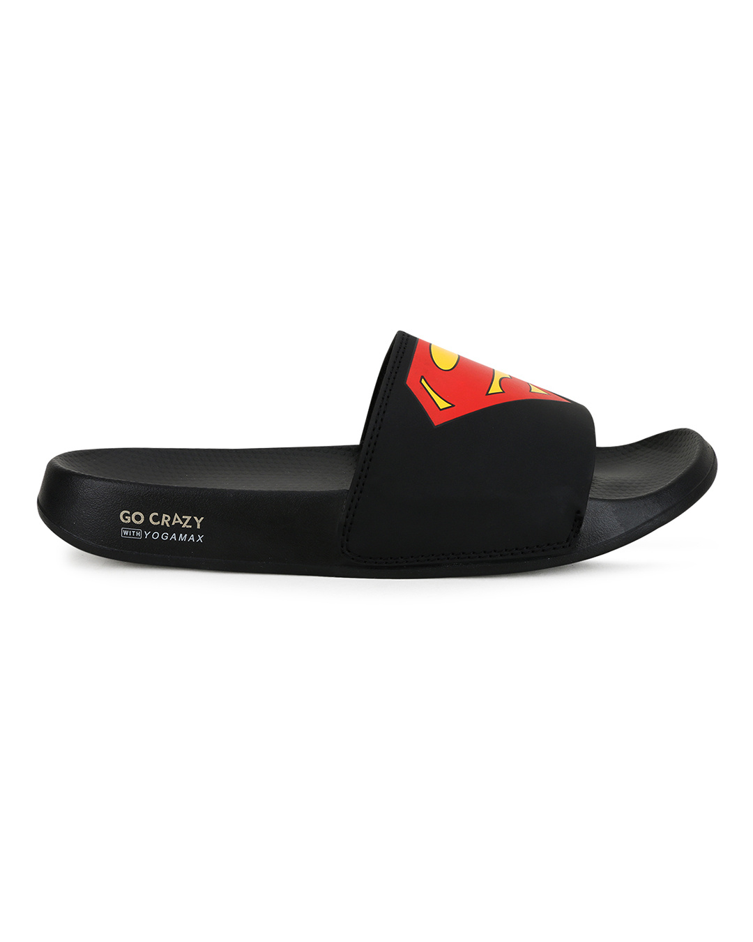 Shop Men's Black Printed Sliders-Back