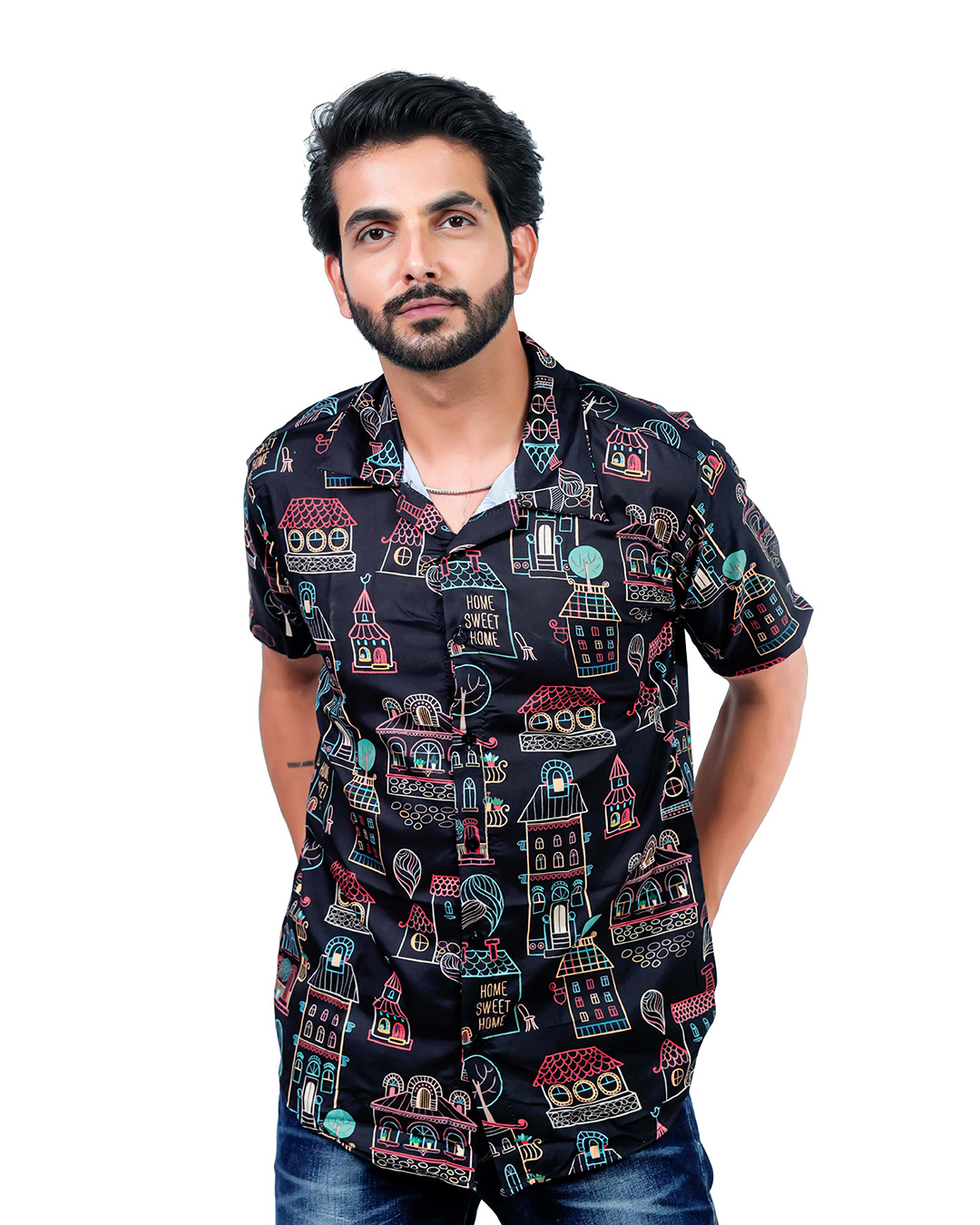 Buy Men's Black Printed Slim fit Shirt Online at Bewakoof