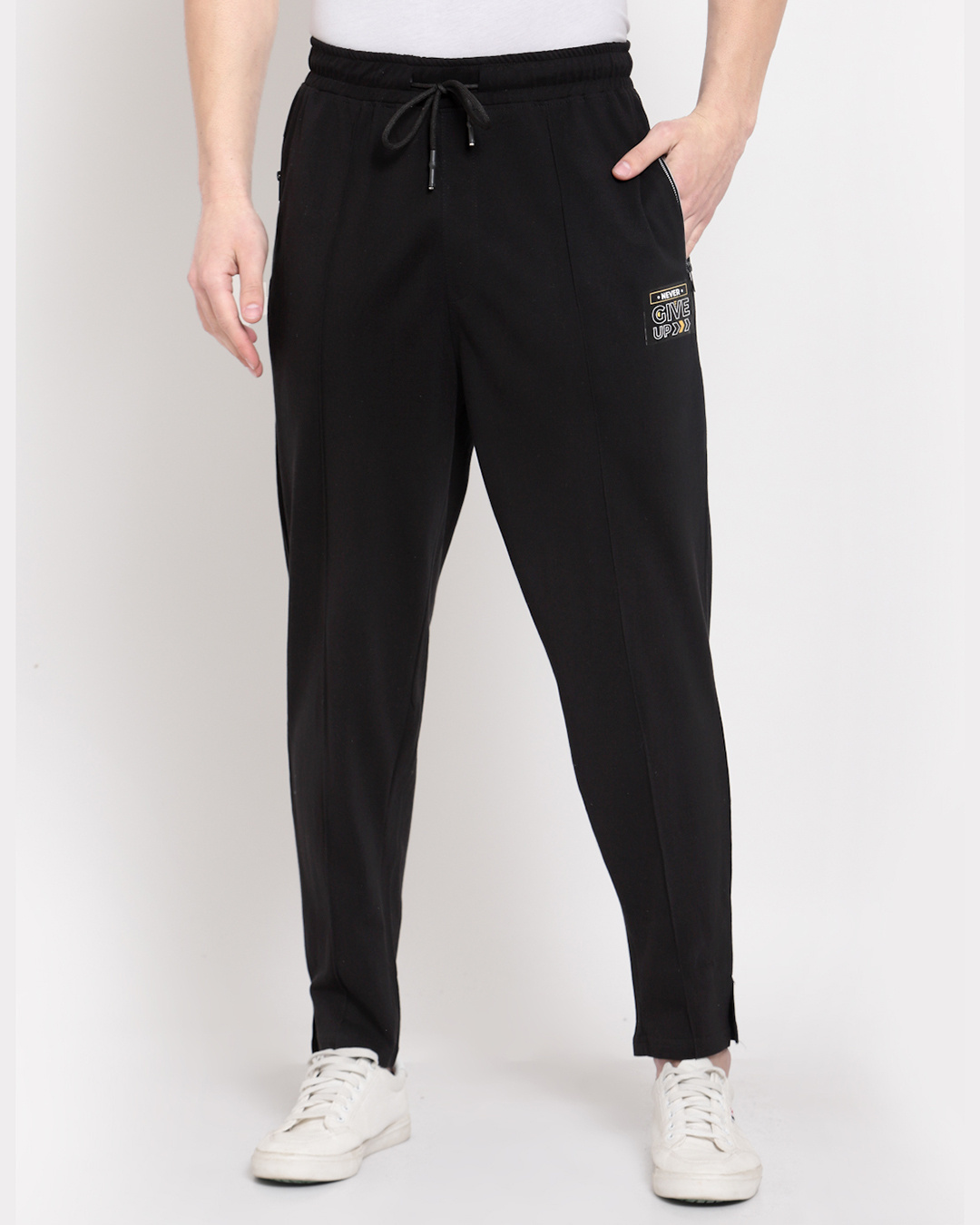 Buy Men's Black Printed Track Pants Online at Bewakoof