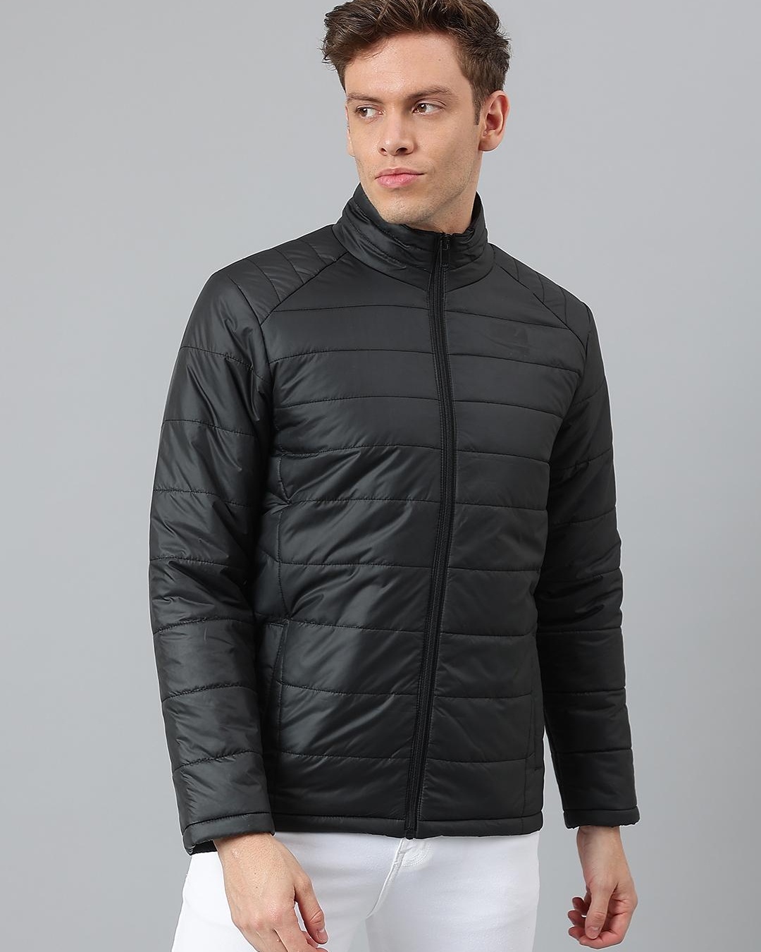 Buy Men's Black Puffer Jacket Online at Bewakoof