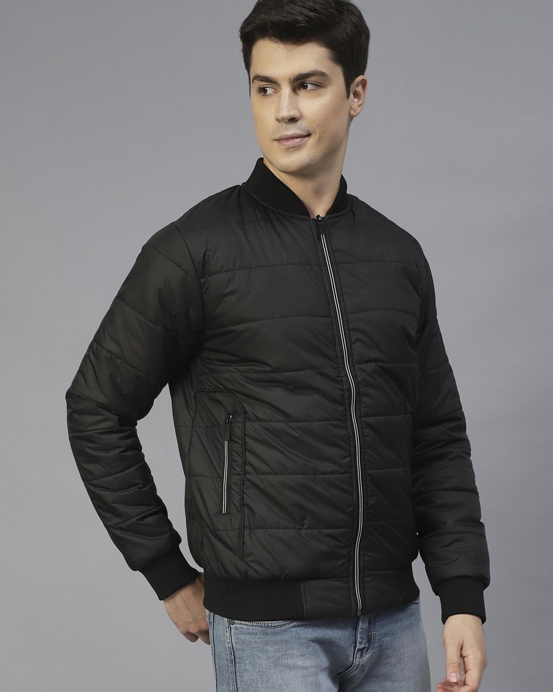 Buy Men's Black Puffer Jacket Online at Bewakoof