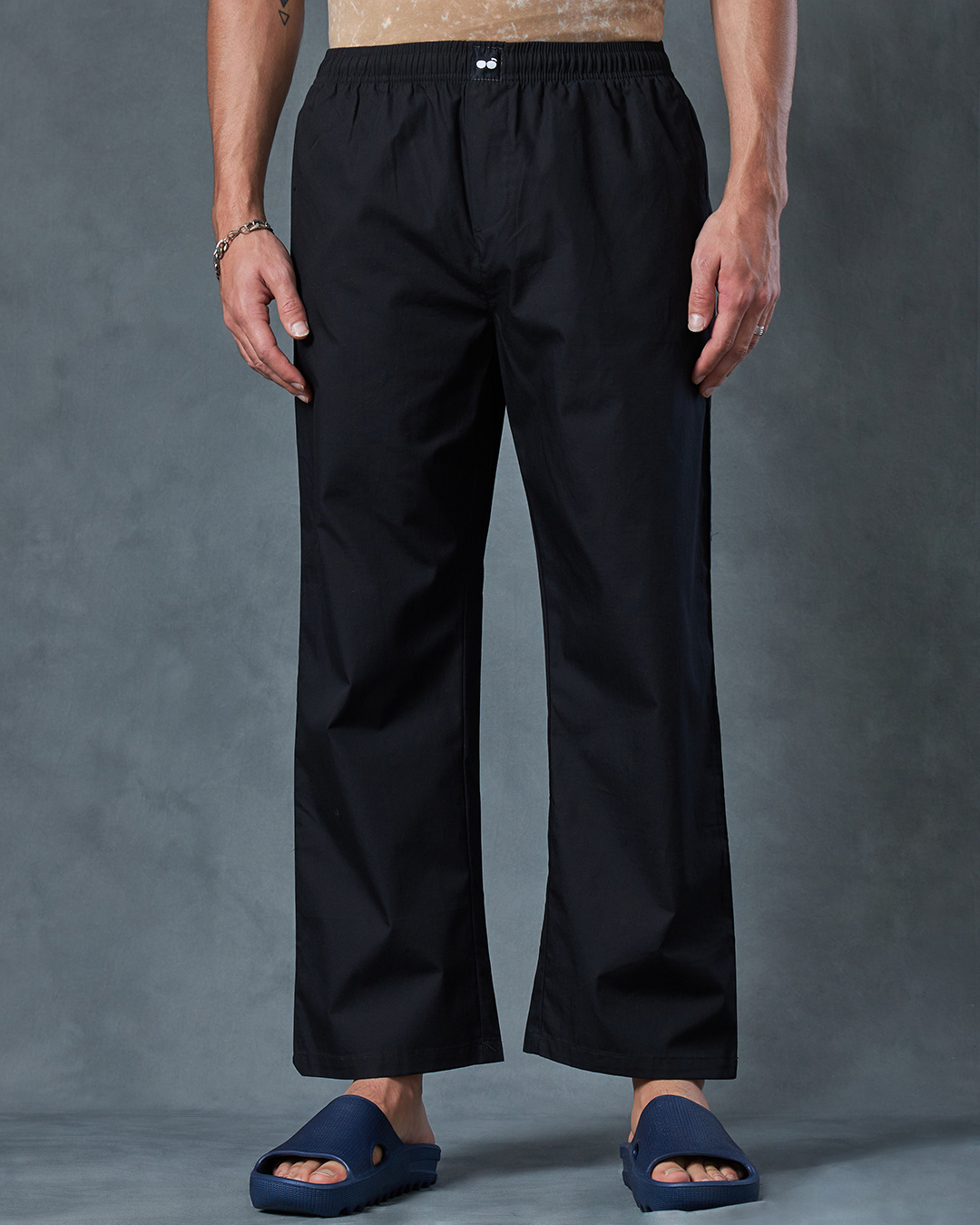 Shop Men's Black Oversized Pyjamas-Back