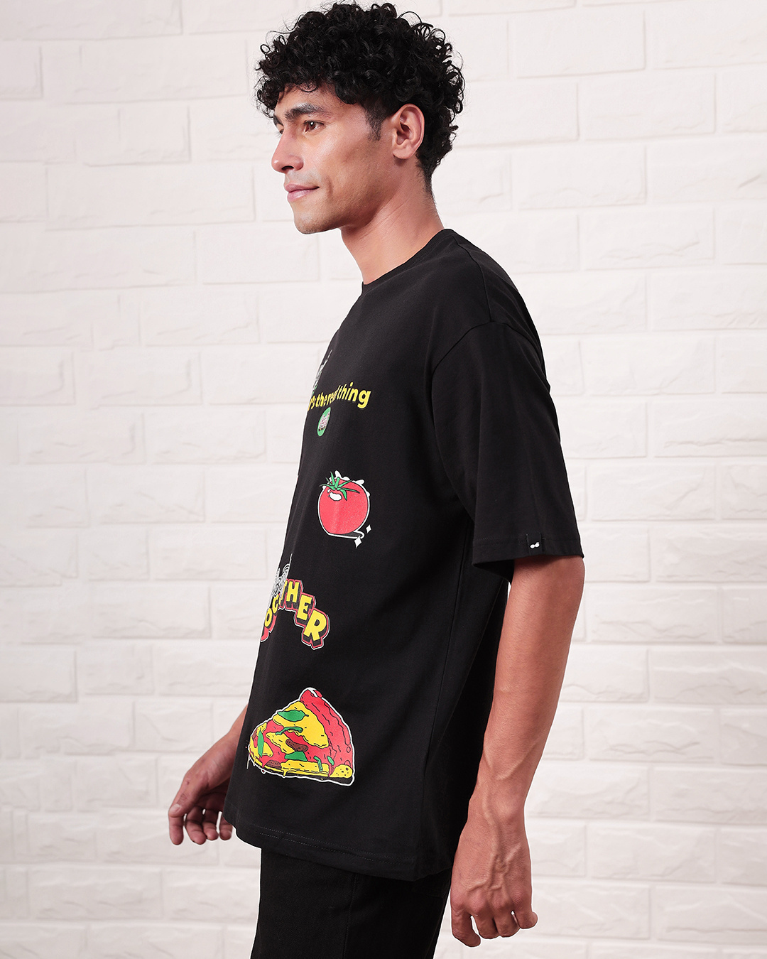 Shop Men's Black Real Thing Coke Graphic Printed Oversized T-shirt-Back