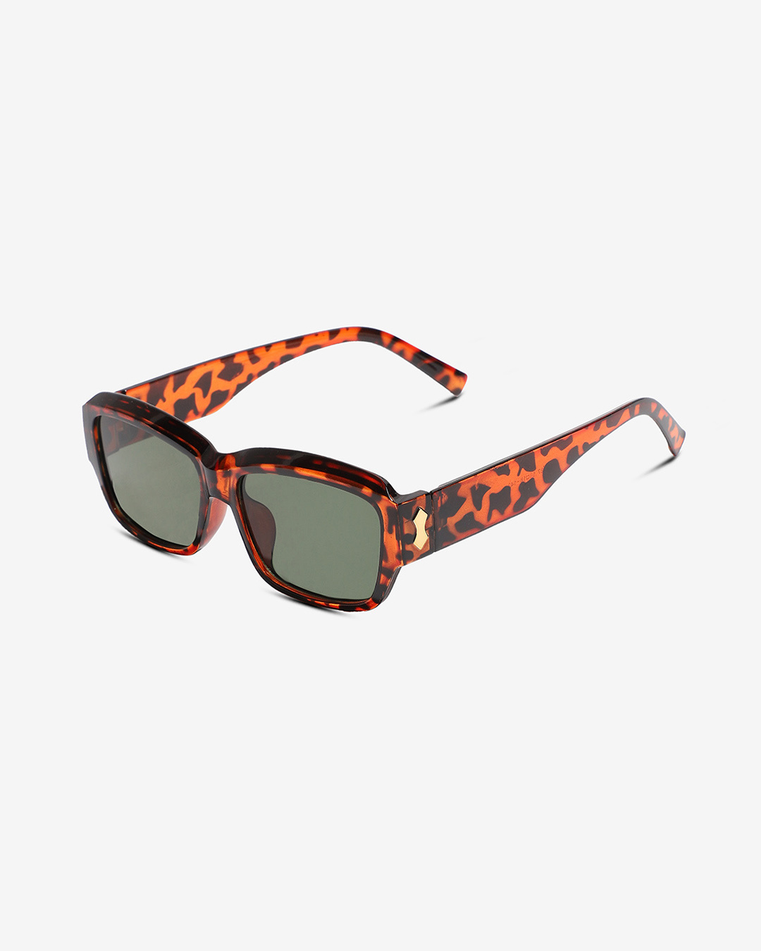 Shop Men's Black Rectangle Polarised Lens Sunglasses-Back
