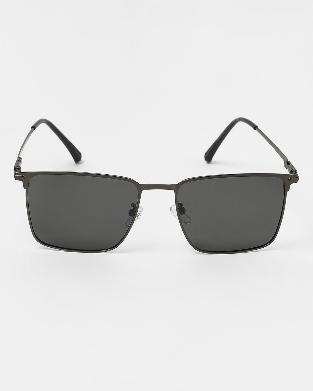 Shop Men's Black Rectangular Polarised Lens Sunglasses-Back