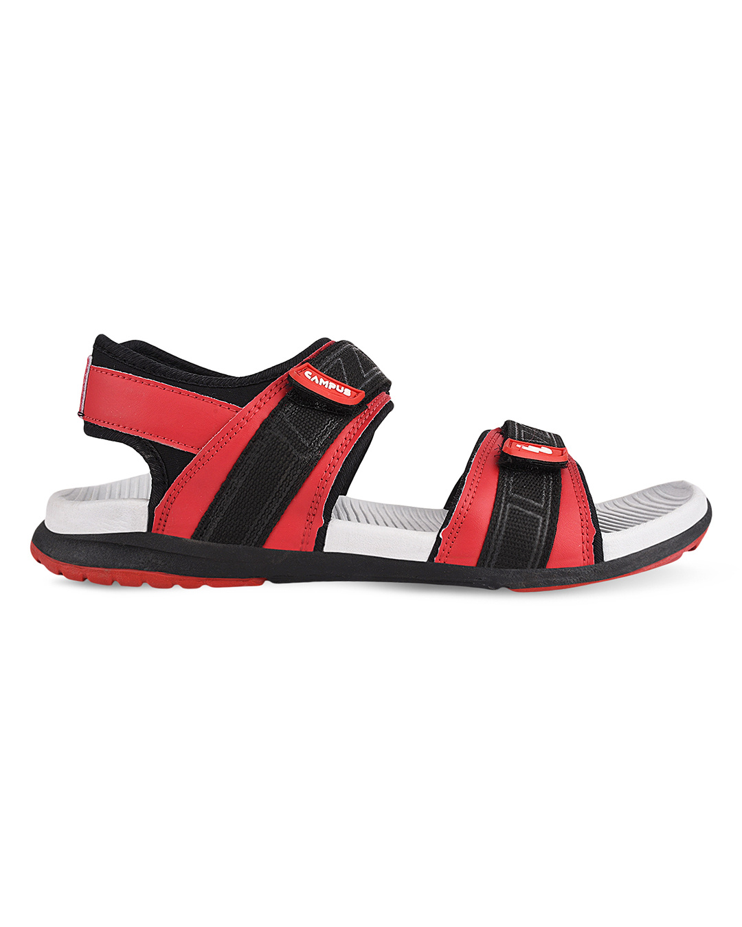 Shop Men's Black & Red Self Design Sandals-Back