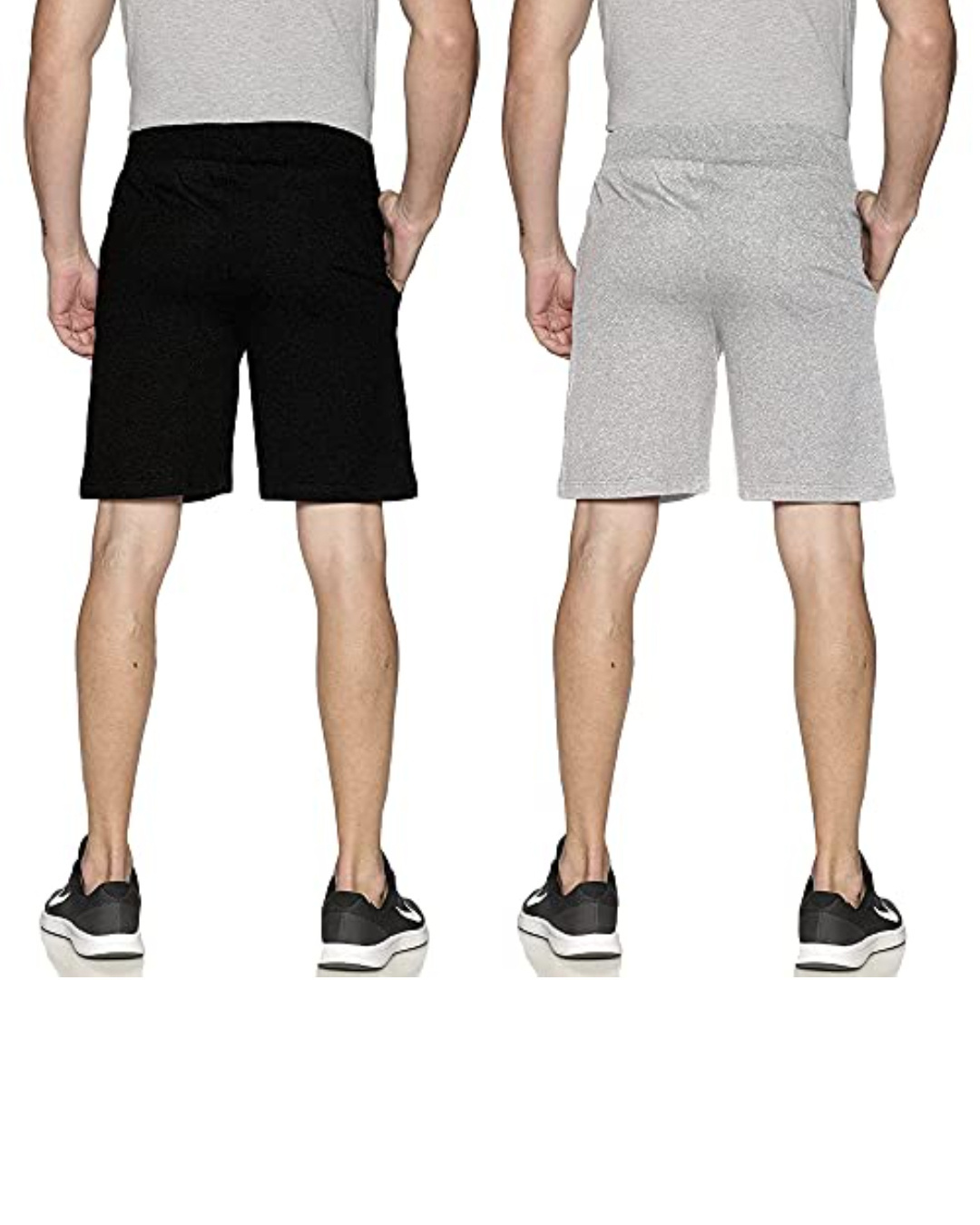 Shop Pack of 2 Men's Black Regular Cotton Casual Shorts-Back