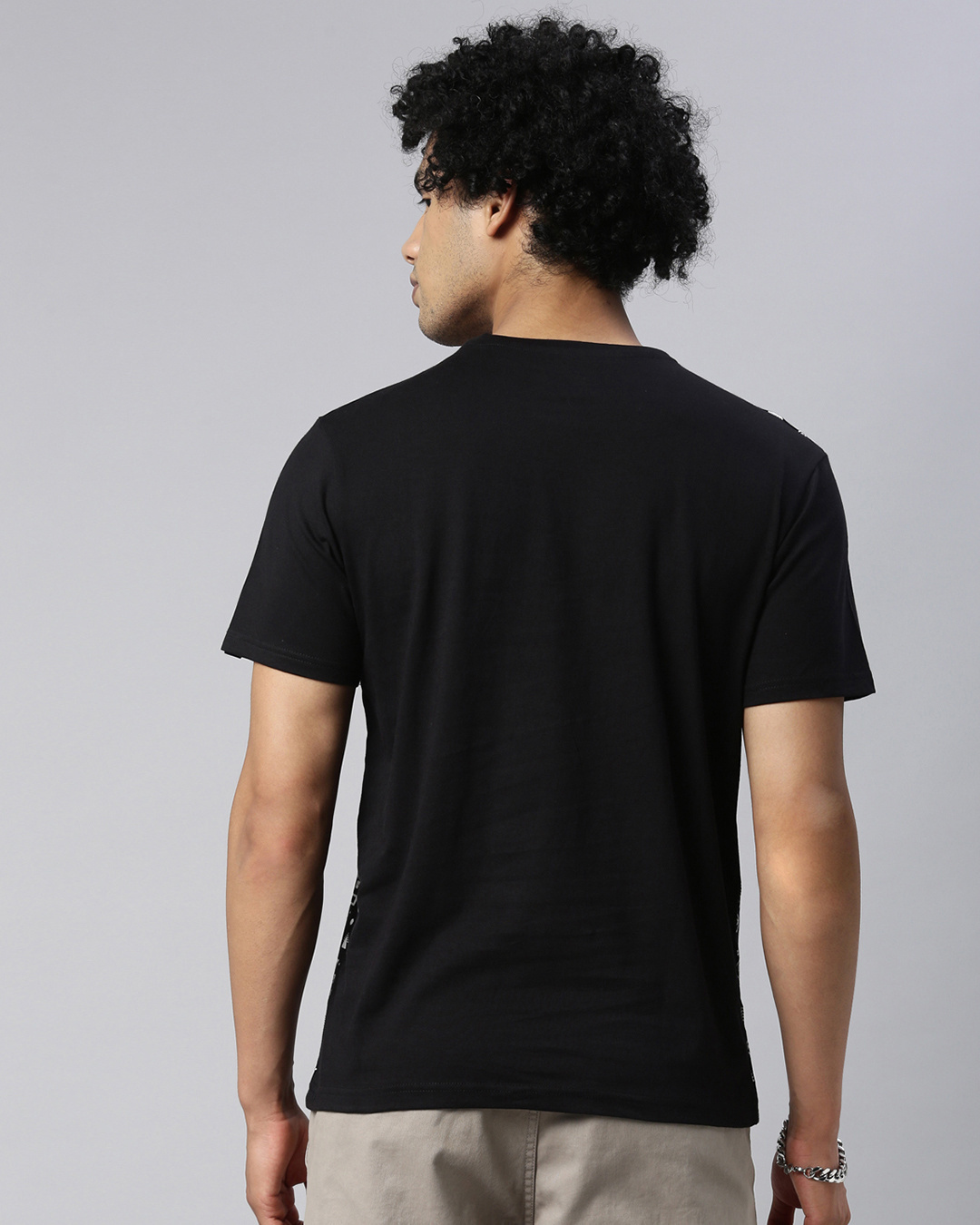 Shop Men's Black Regular Fit Printed T-shirt-Back