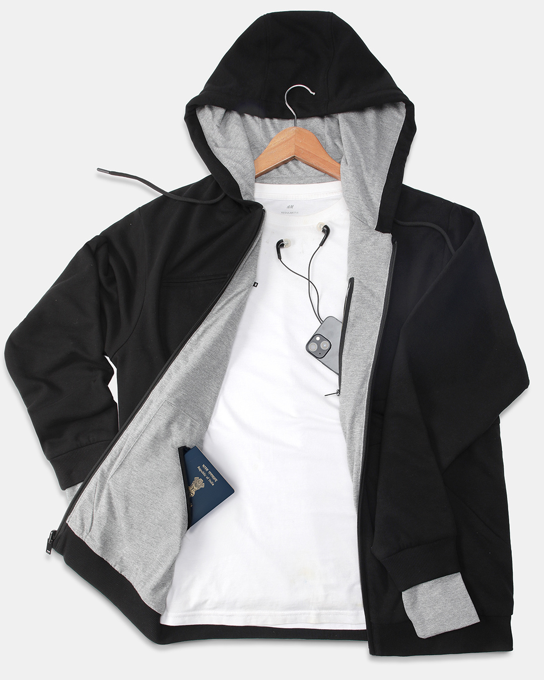 Shop Men's Black Airport Hoodie-Back