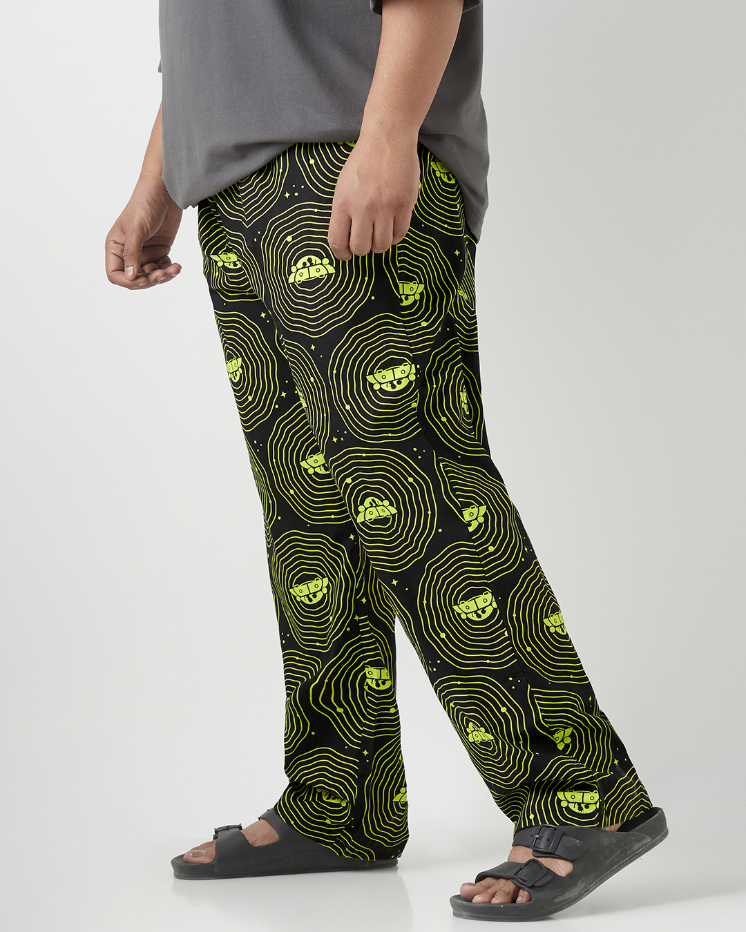 Shop Men's Black Rick & Morty All Over Printed Plus Size Pyjamas-Back
