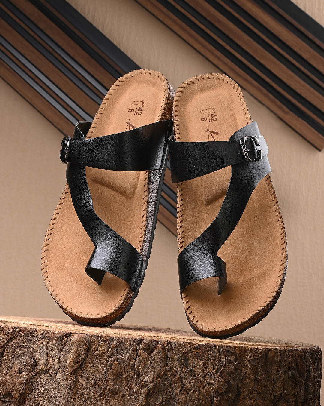 mens black sandals amazon