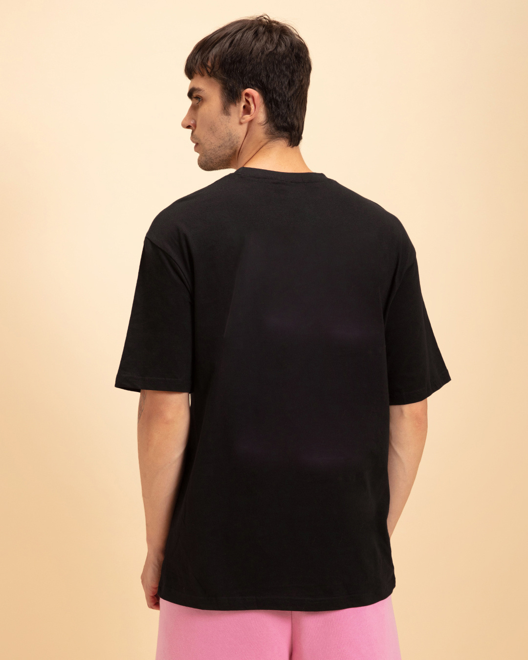 Shop Men's Black Sasuke Uchiha Graphic Printed Oversized T-shirt-Back