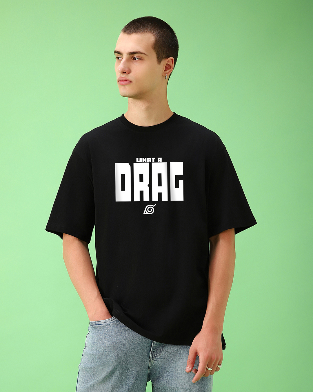 Buy Men's Black Shikamaru Drag Graphic Printed Oversized T-shirt Online ...
