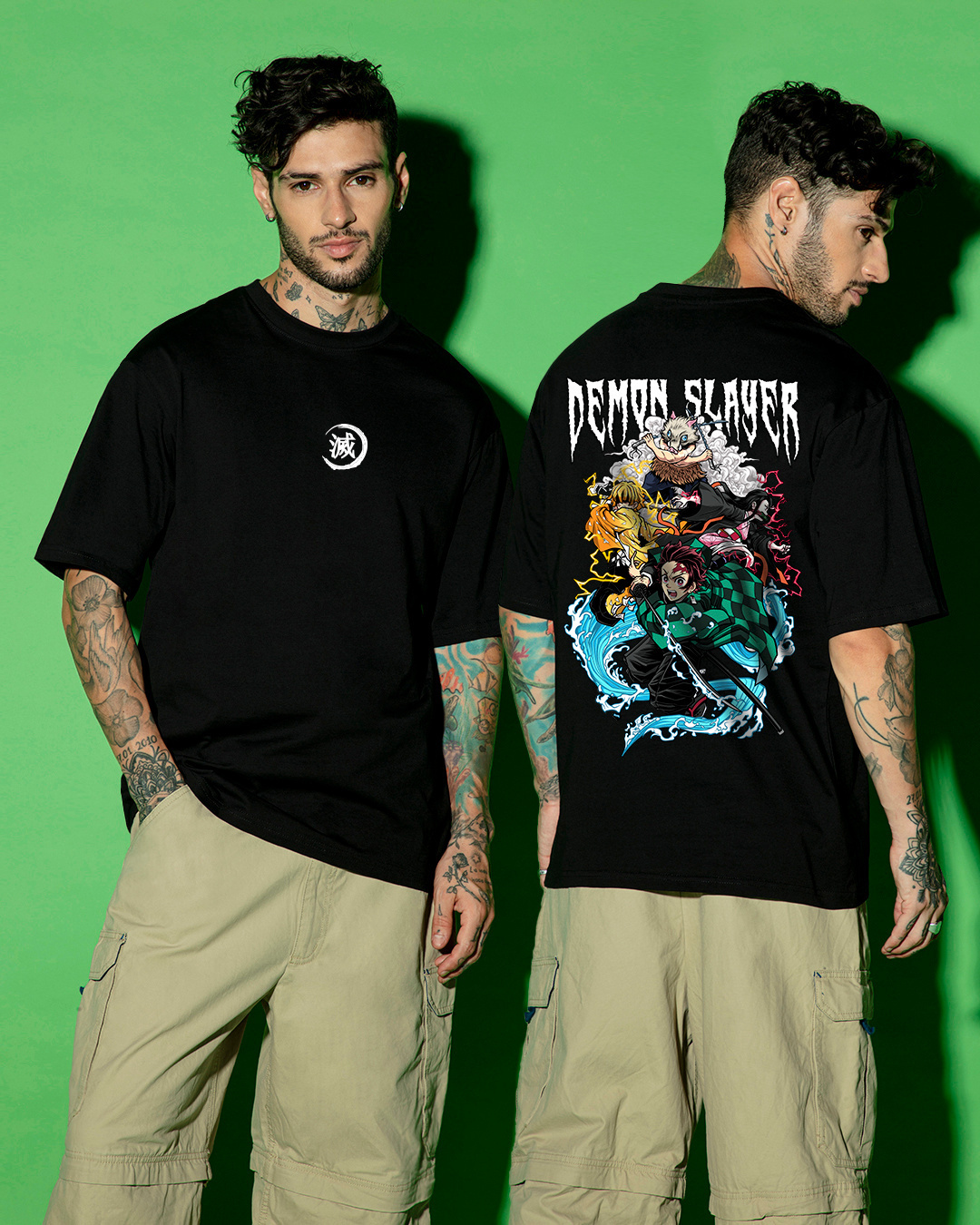 Buy Men's Black Slayer Squad Graphic Printed Oversized T-shirt Online ...