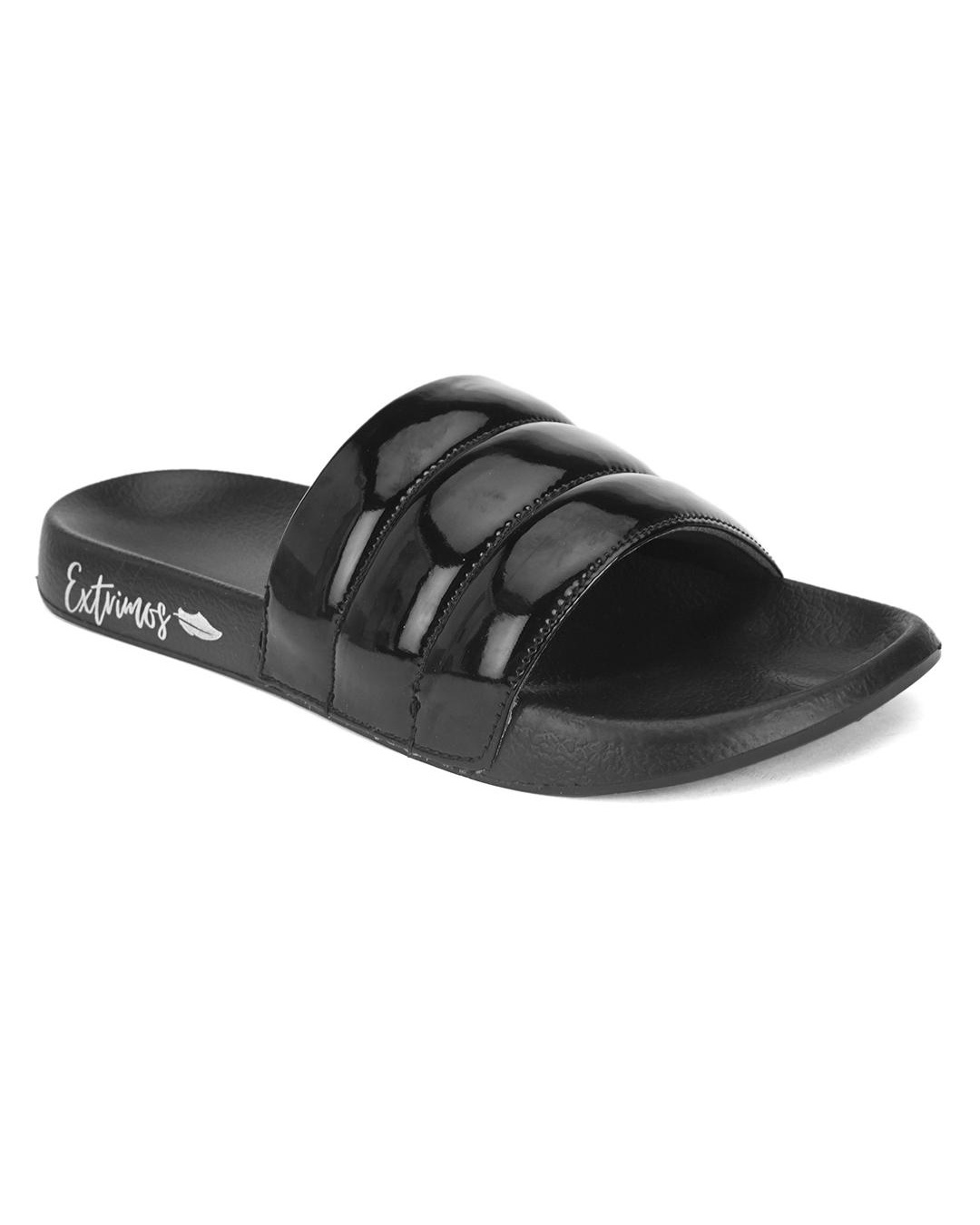 mens black sliders
