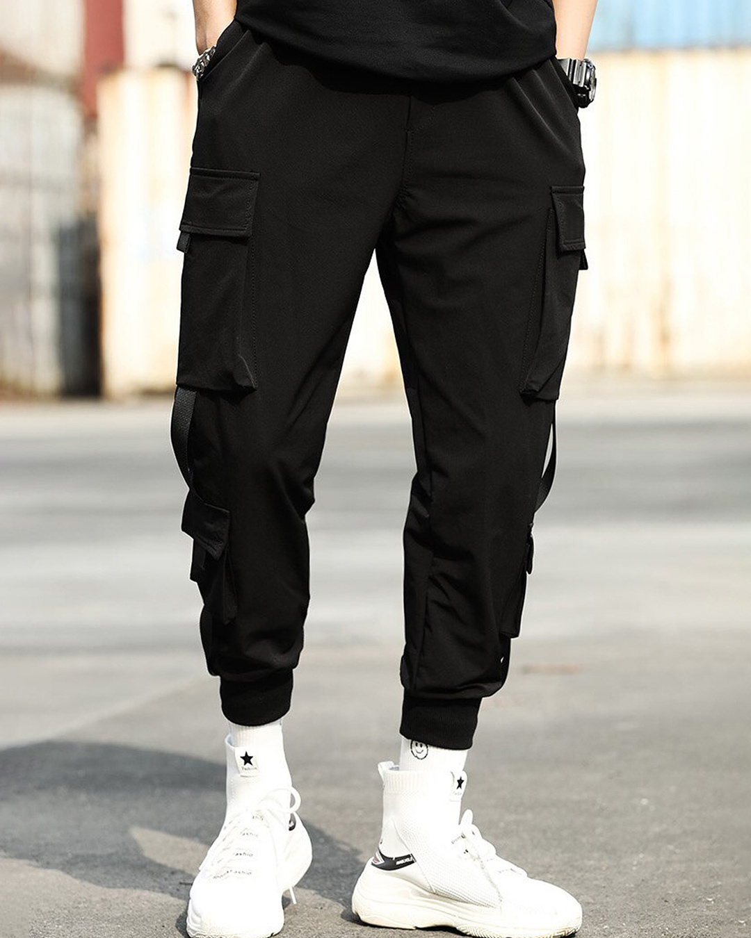 mens black nike cargo joggers
