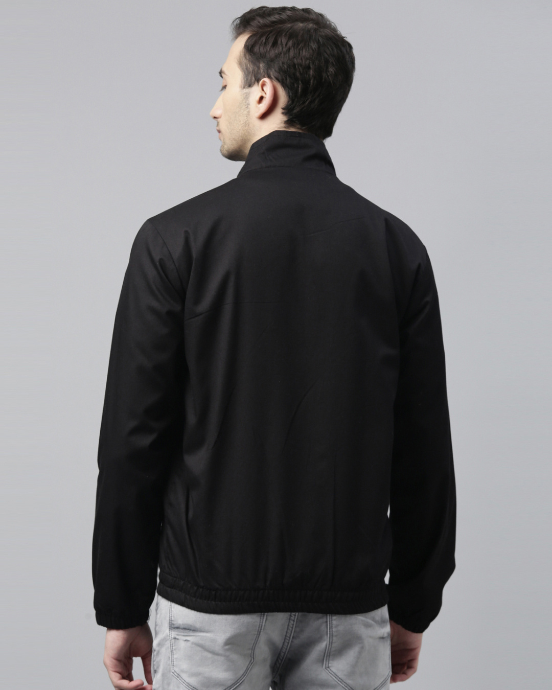 Shop Men's Black Slim Fit Casual Jacket-Back