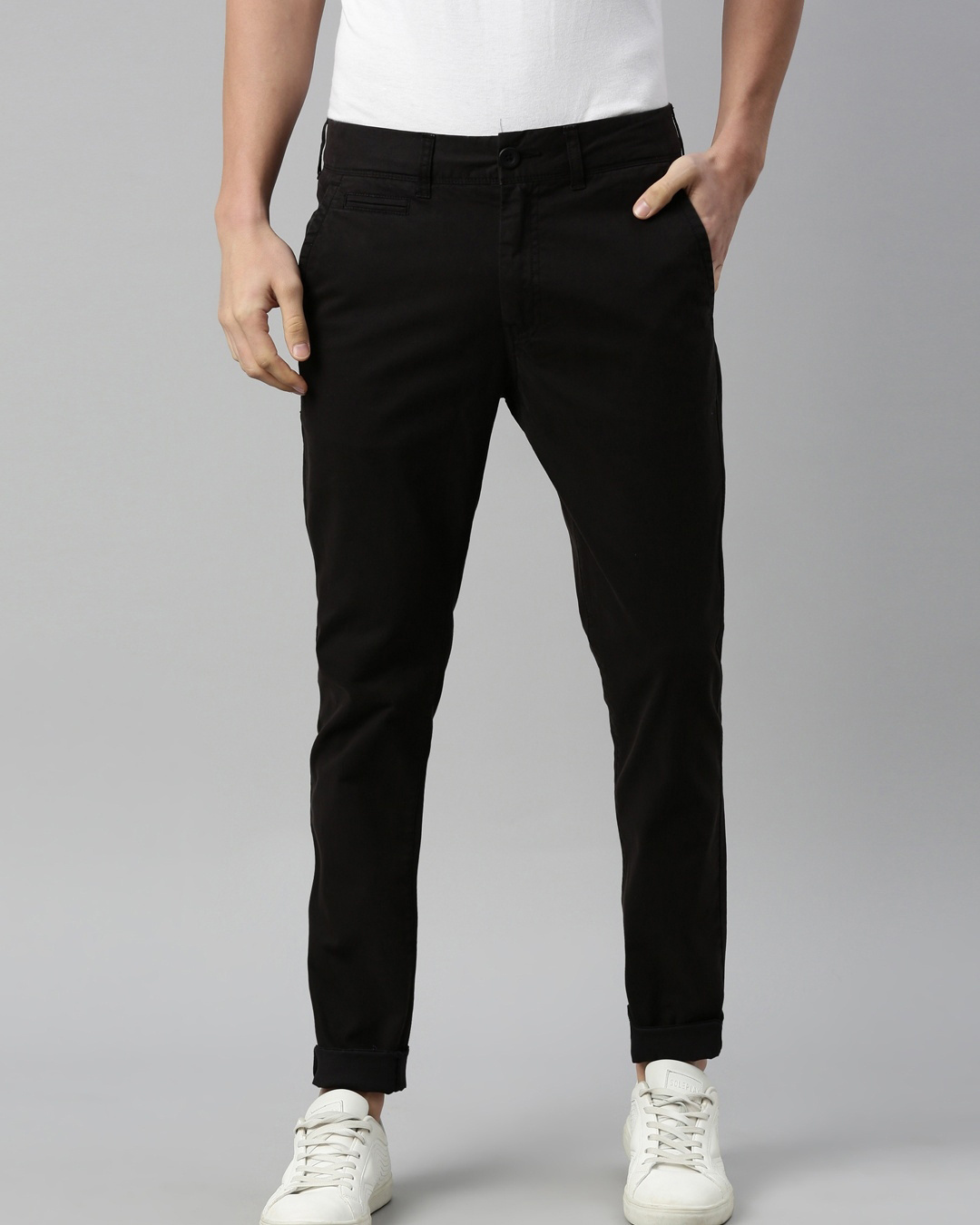 Buy Ketch Jet Black Slim Fit Chinos Trouser for Men Online at Rs559  Ketch
