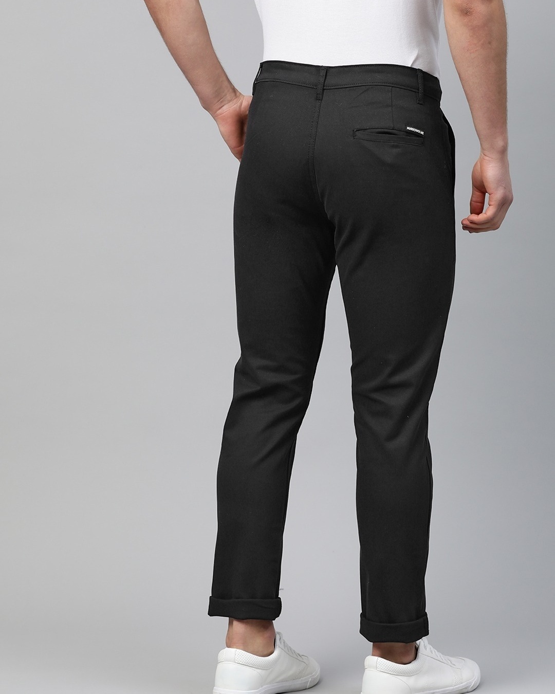 Shop Men's Black Slim Fit Chinos-Back