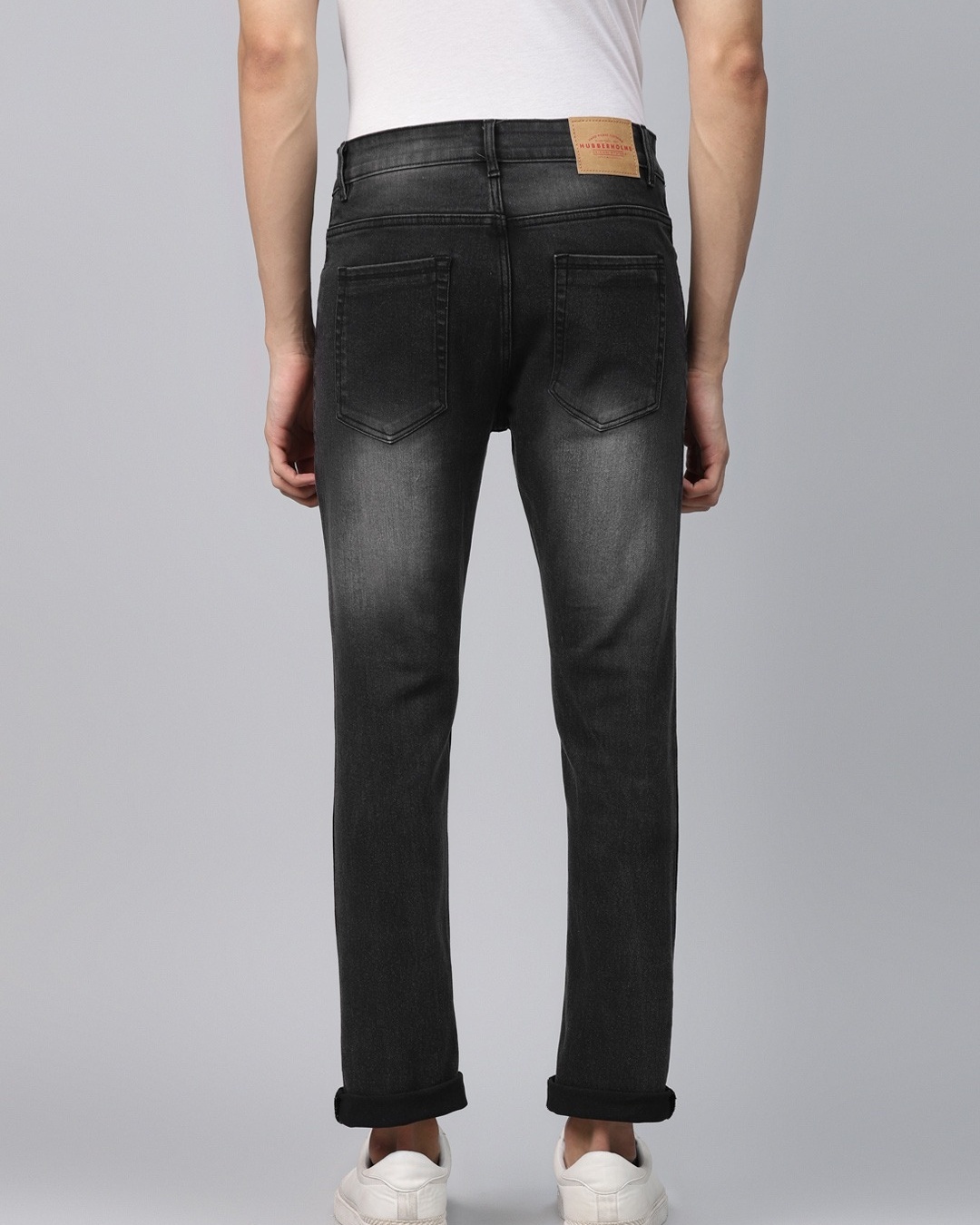 Shop Men's Black Slim Fit Jeans-Back