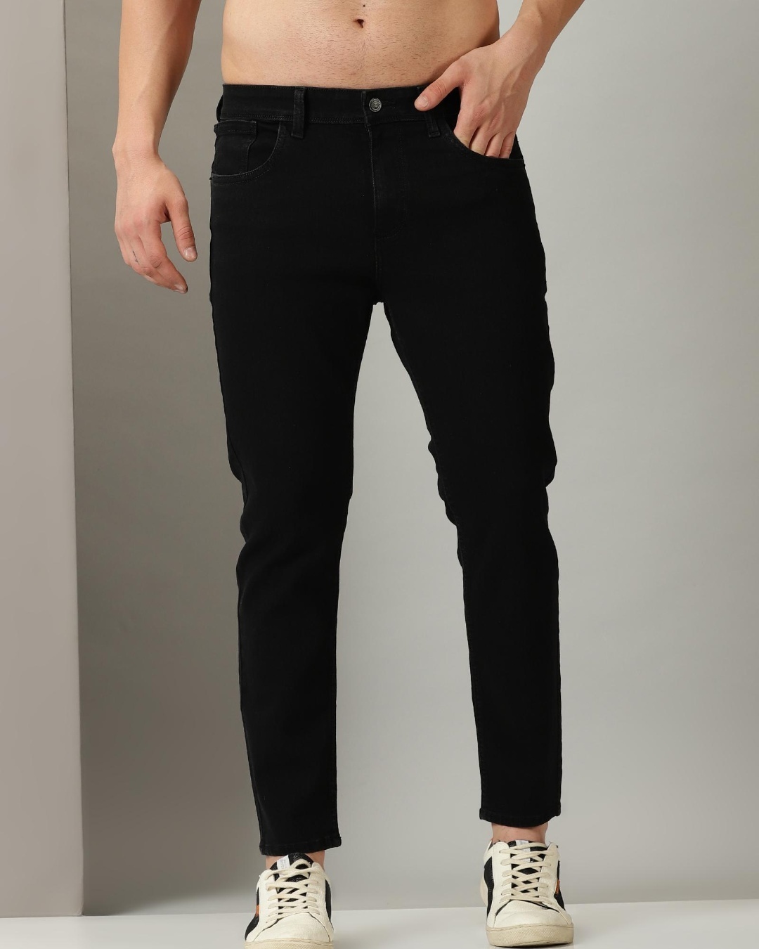 Buy Men s Black Slim Fit Jeans Online At Bewakoof